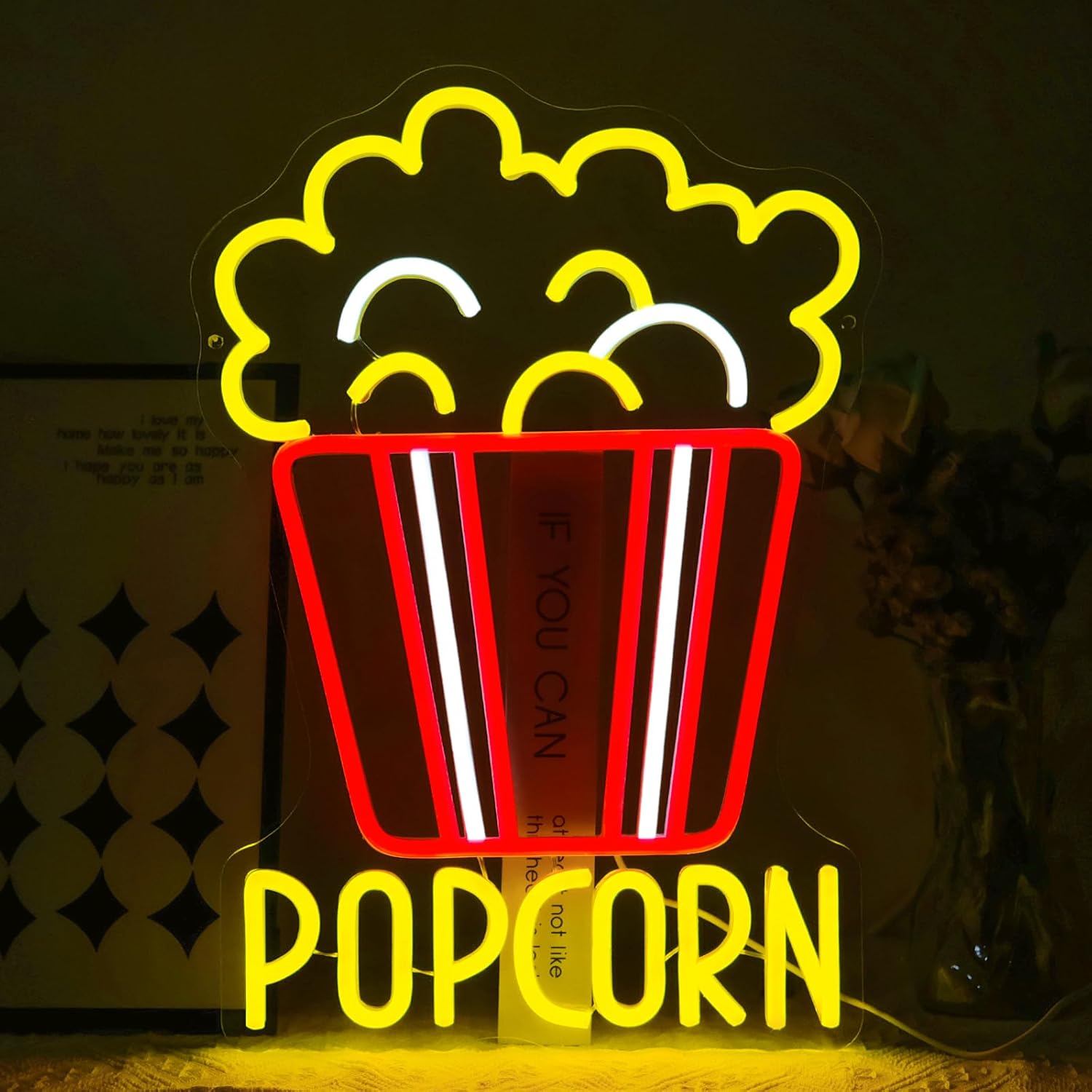 팝콘 네온사인 디머블 푸드 LED 네온 조명 (홈시네마 - Snacks Food Video 리뷰 및 가격
