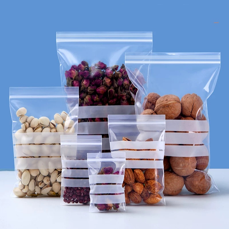 200PCS 투명 PE 쓰기 가능 지퍼락 포장 백, 재 - Snacks Food Labels 리뷰 및 가격