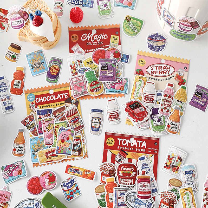 귀여운 음식 스티커 패스트푸드 간식 음료 라벨 빈티지  - Snacks Food Labels 리뷰 및 가격