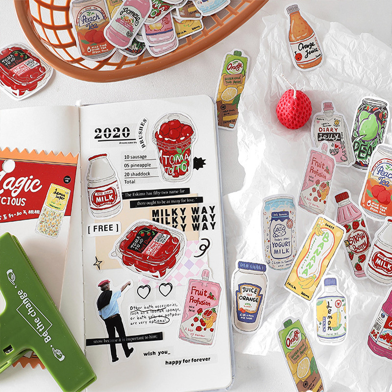 귀여운 음식 스티커 패스트푸드 간식 음료 라벨 빈티지  - Snacks Food Labels 리뷰 및 가격